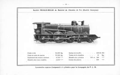 <b>Locomotive express Compound à 4 cylindres</b><br>pour la Compagnie du P.L.M.